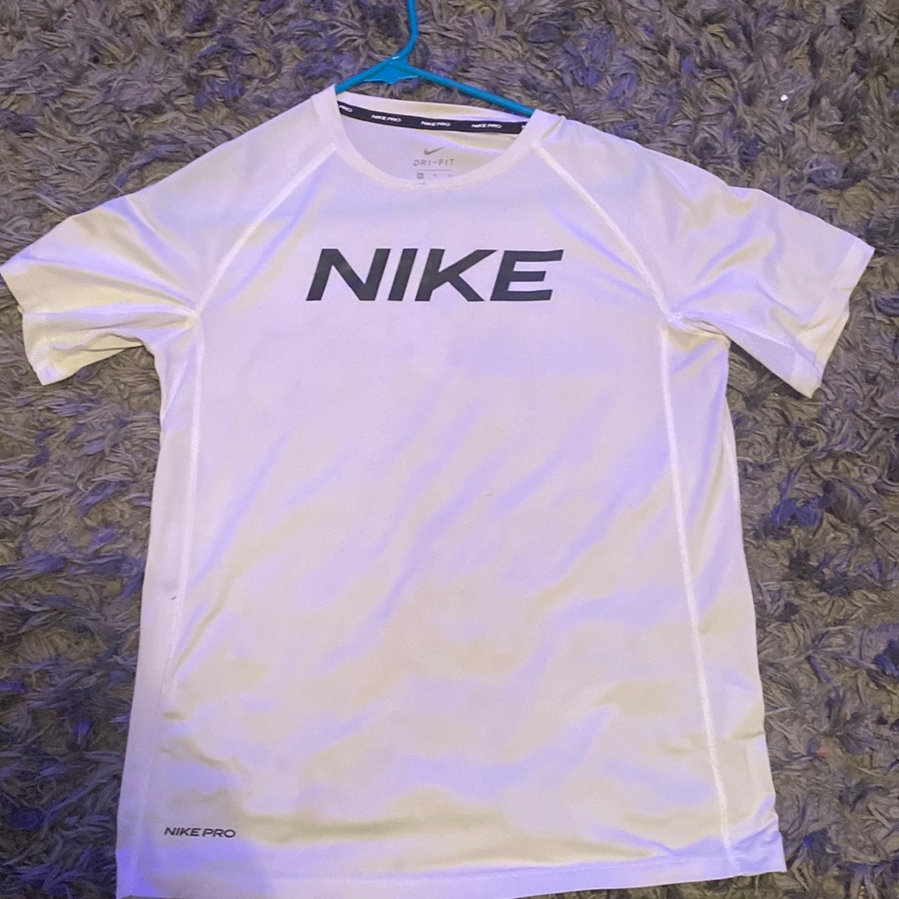 White Nike pro Dri fit shirt